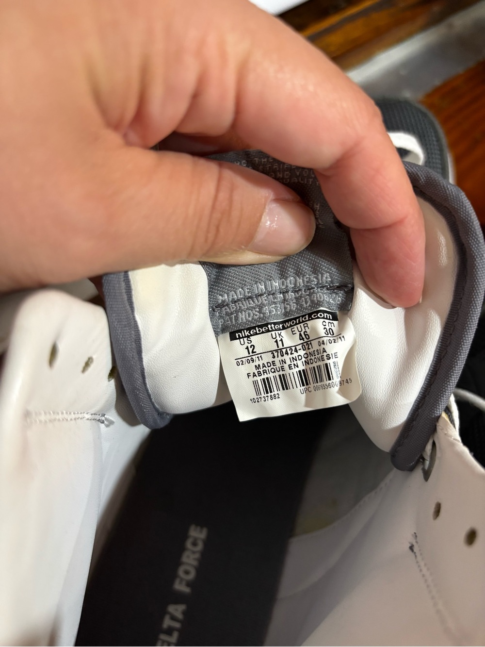 Nike Gray and White High-Top Swoosh Sneakers - Picture 4 of 5